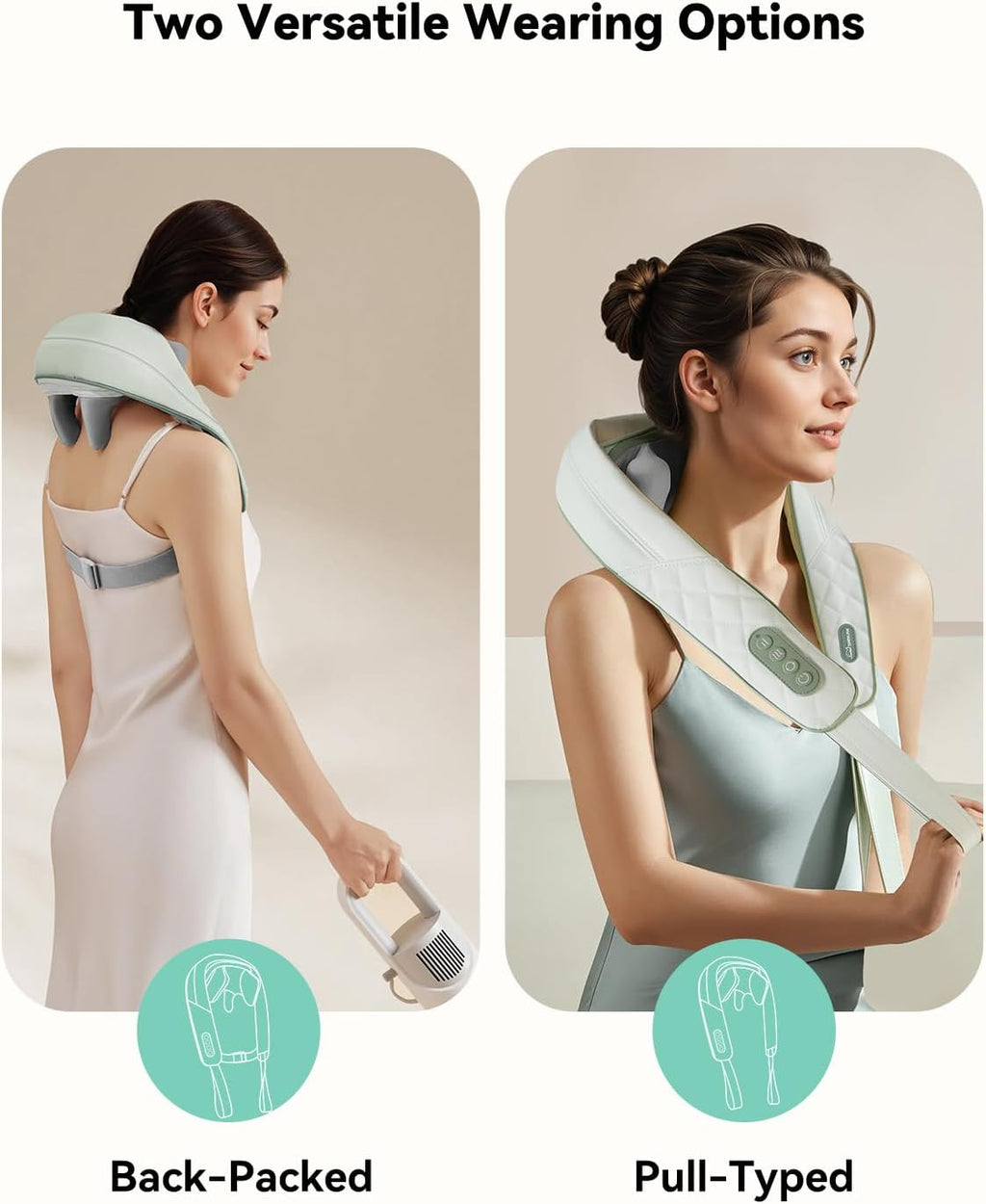 4D Cordless Neck and Shoulder Massager with Heat & Kneading