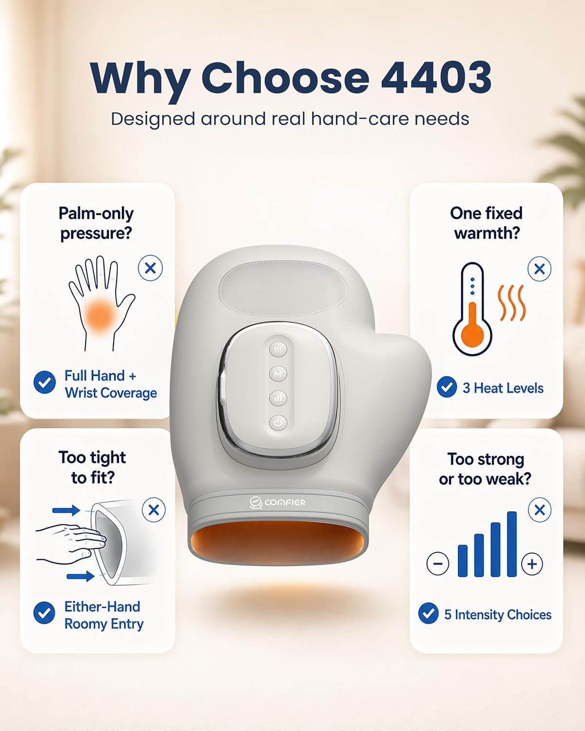 Hand Massager with Heat and Compression for Arthritis Carpal Tunnel