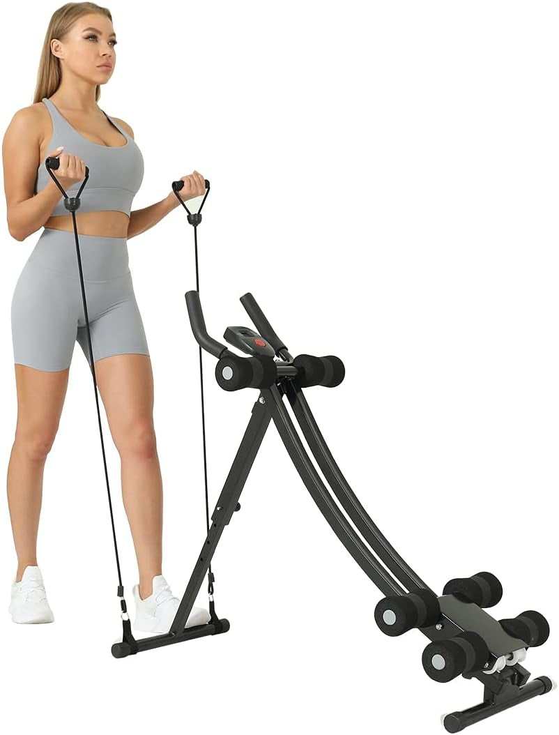 AB Workout Equipment, Home Gym Ab Machine for Abdominal Exercise and Strength Training, Height Adjustable Fitness Equipment
