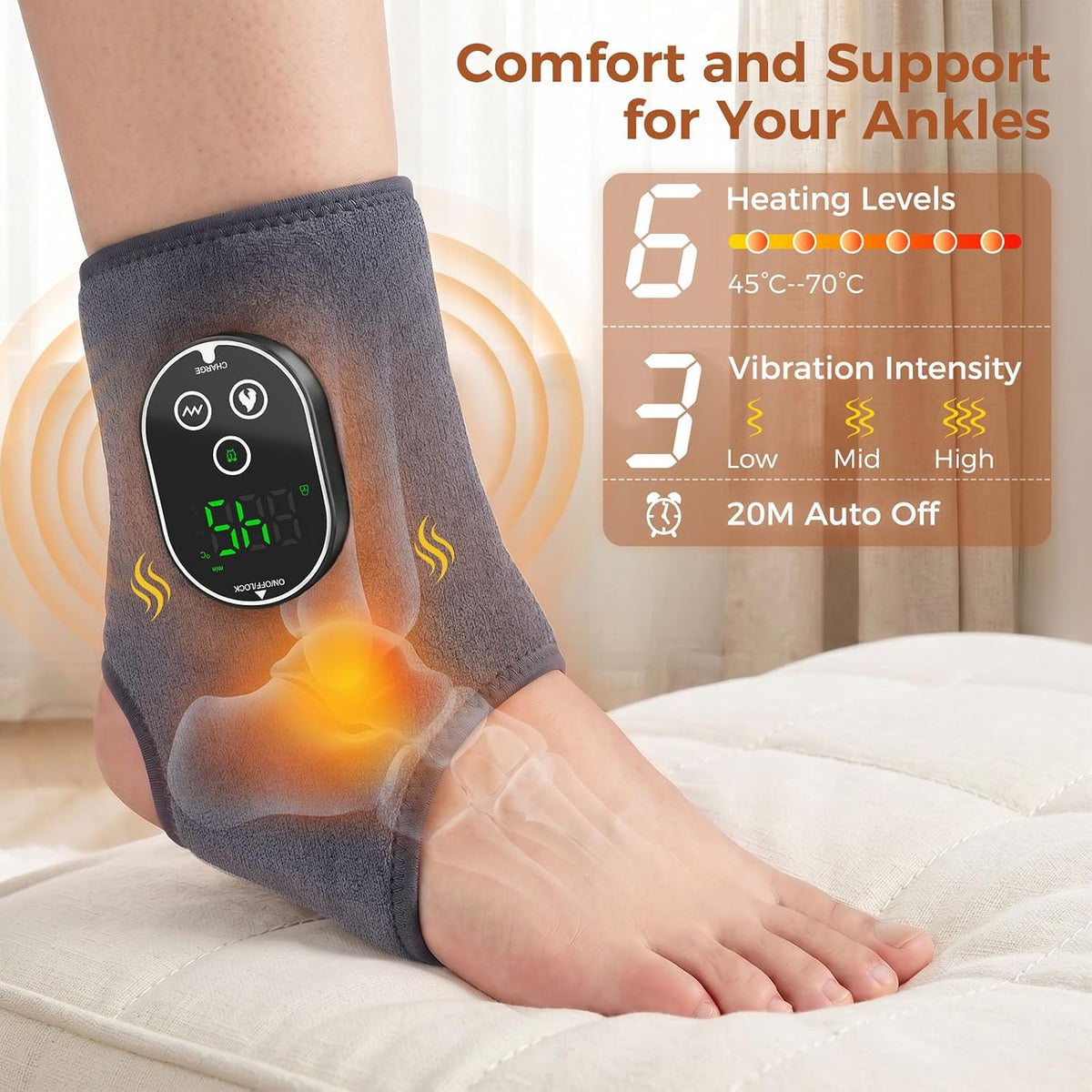 Cordless Foot and Ankle Massager for Neuropathy Plantar Fasciitis - 1 Pcs