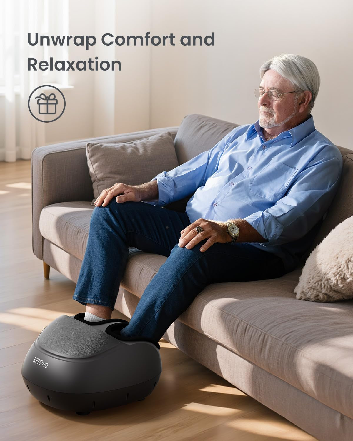 Full Foot Massager with Heat, Deep Shiatsu for Plantar Fasciitis