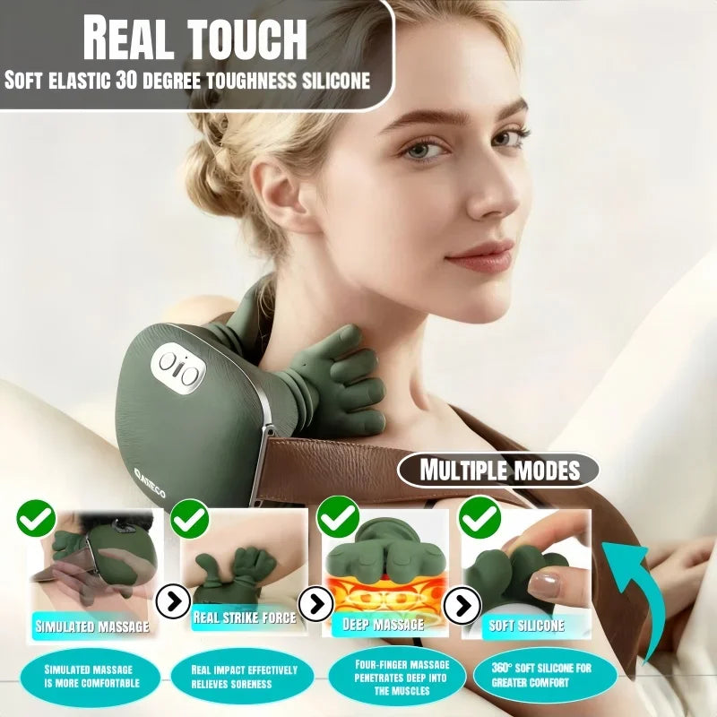 Neck Massager 2025 Electric Shoulder & Cervical Massage Deep Tissue Body Massager Almost Real Person Massager