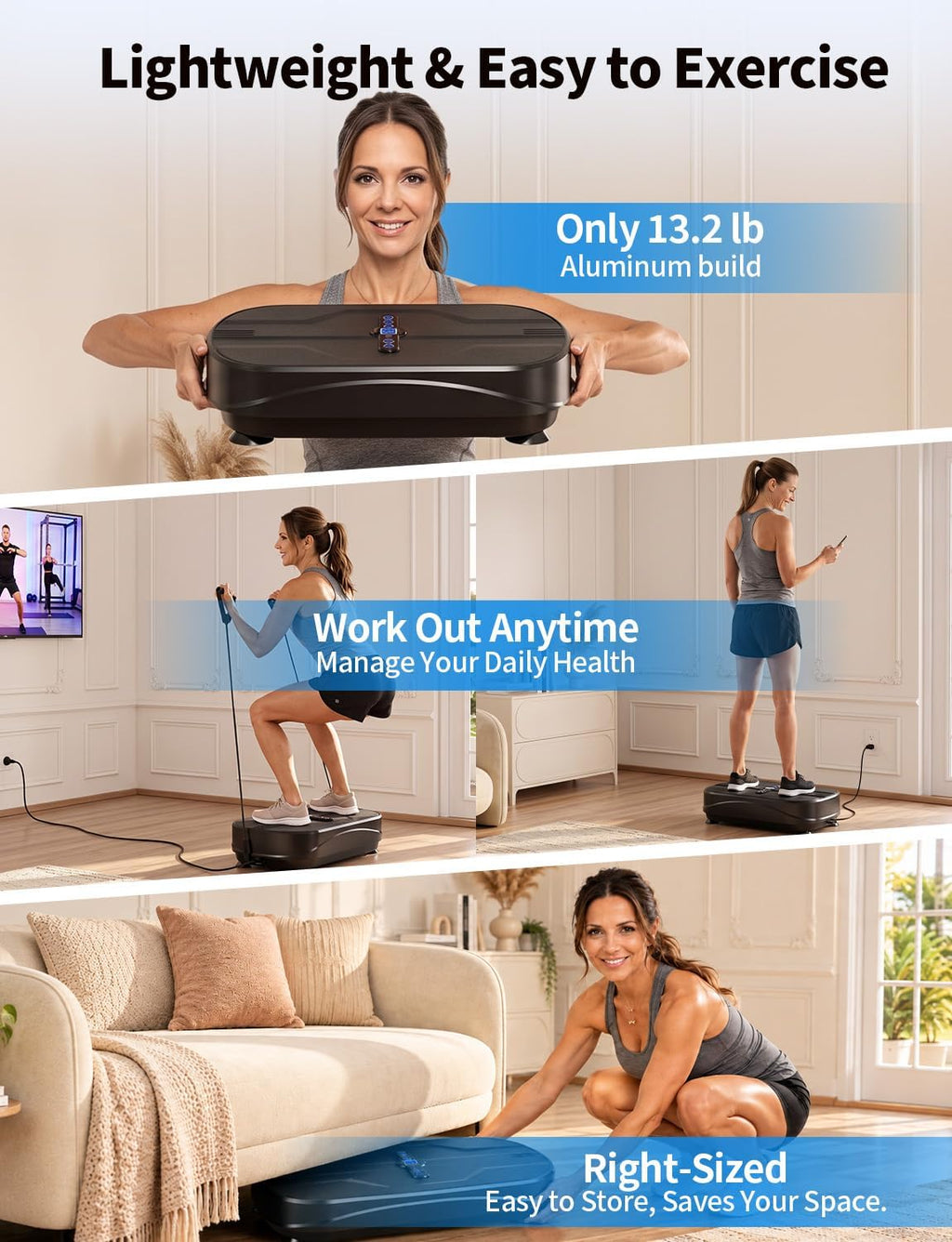 Whole Body Vibration Plate Exercise Machine, 99 Speed Levels Power Plate