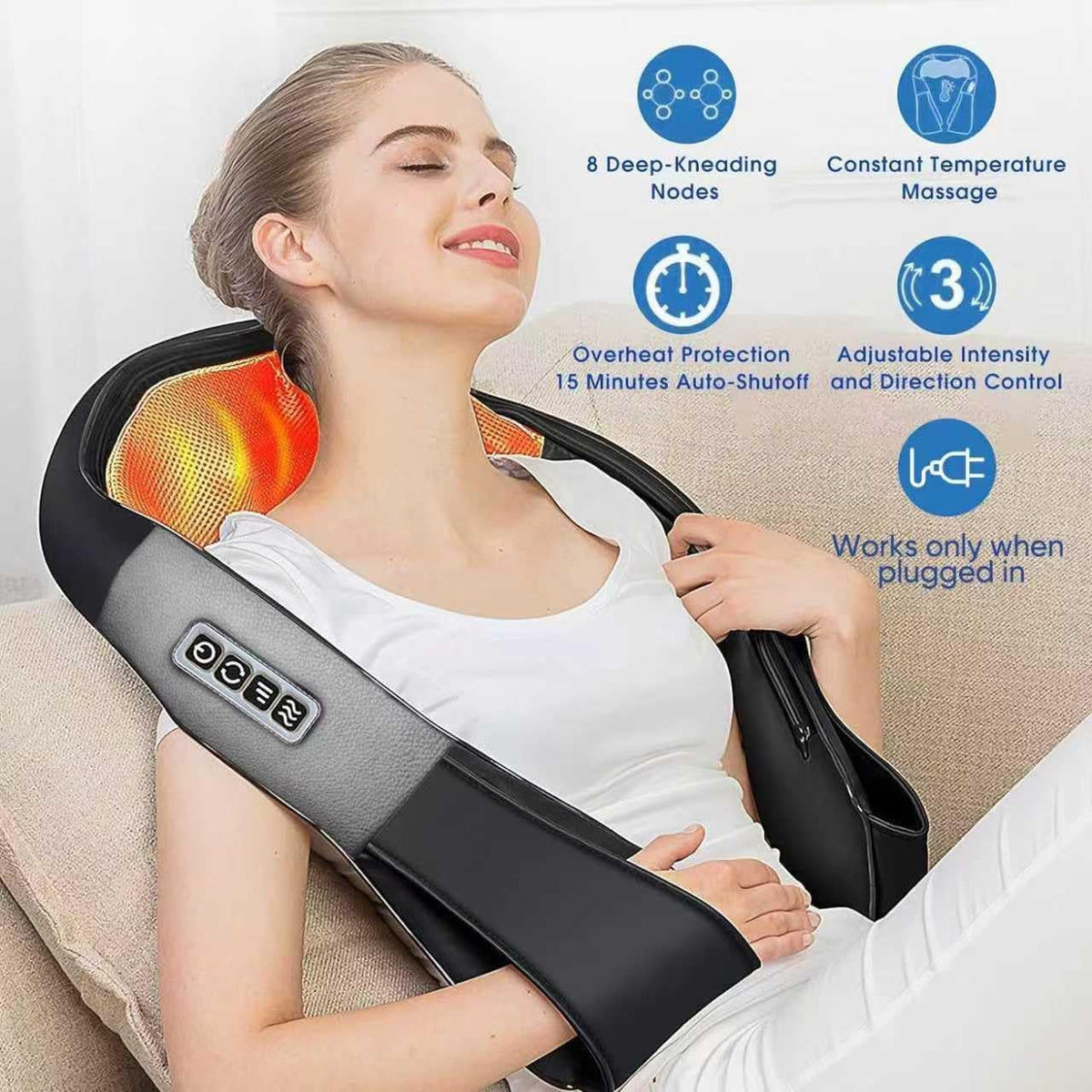 Neck Massager with Heat, Back Massager Shiatsu Massager Deep Tissue Kneading Neck and Shoulder Massage, Electric Massage Gift Ideas for Christmas, Mother'S Day, Father'S Day, Birthday