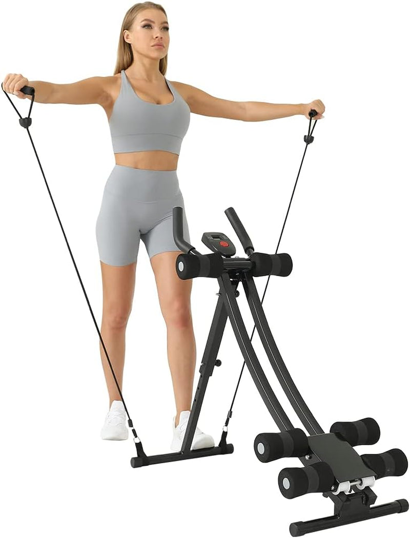 AB Workout Equipment, Home Gym Ab Machine for Abdominal Exercise and Strength Training, Height Adjustable Fitness Equipment