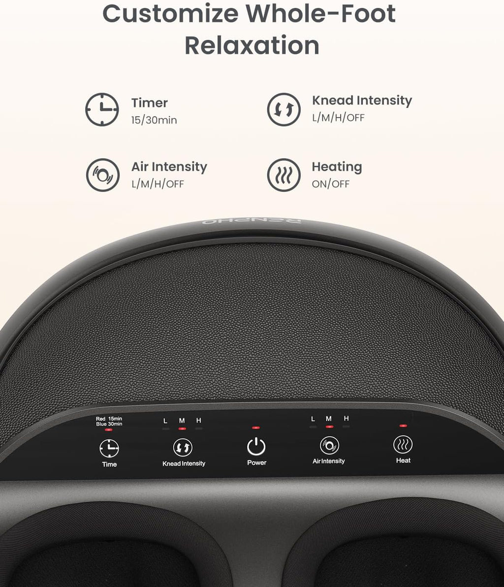 Full Foot Massager with Heat, Deep Shiatsu for Plantar Fasciitis
