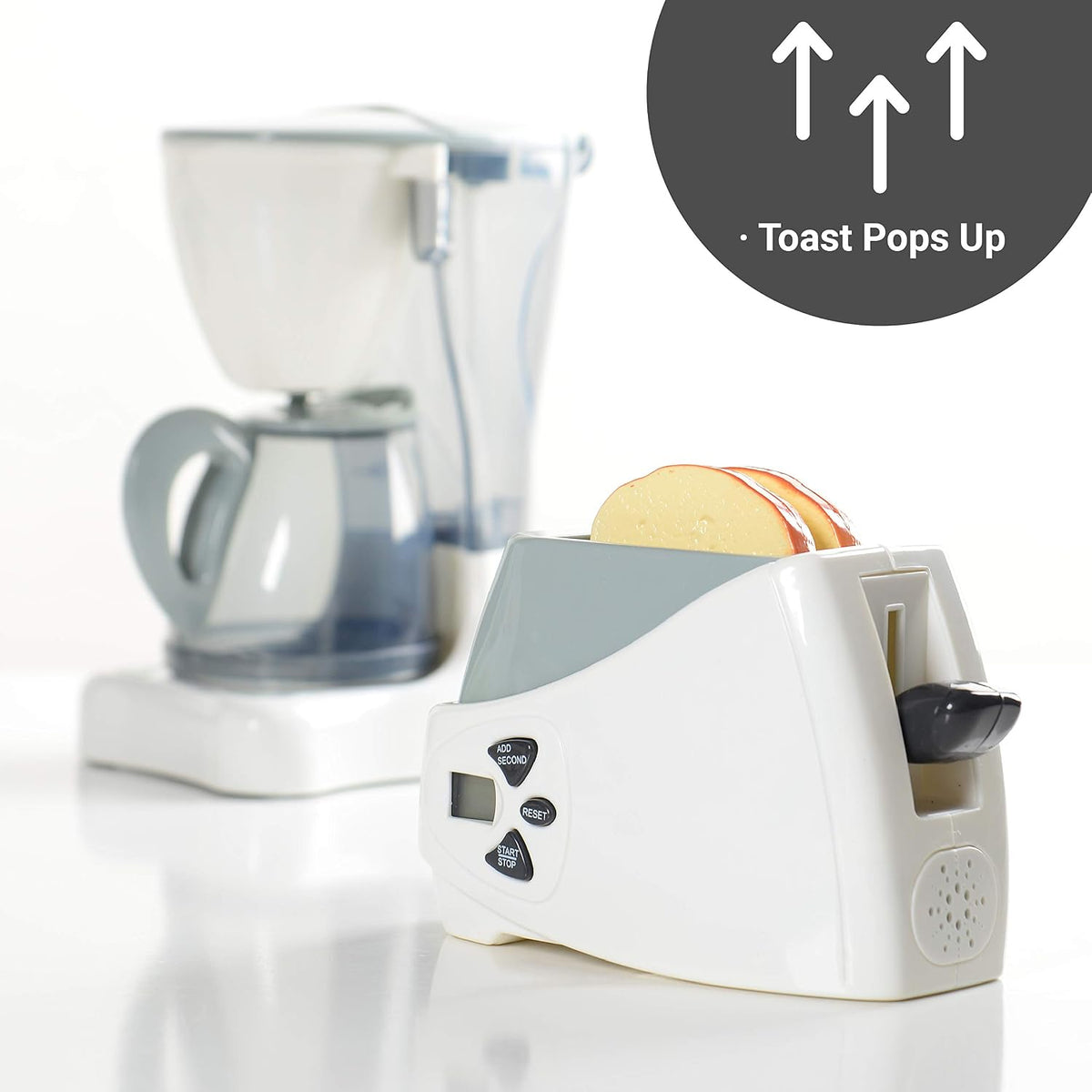 Coffee Maker Toy and Play Toaster with Pop up Toast, Developmental Toddler Toys, Ages 3 Years and Up