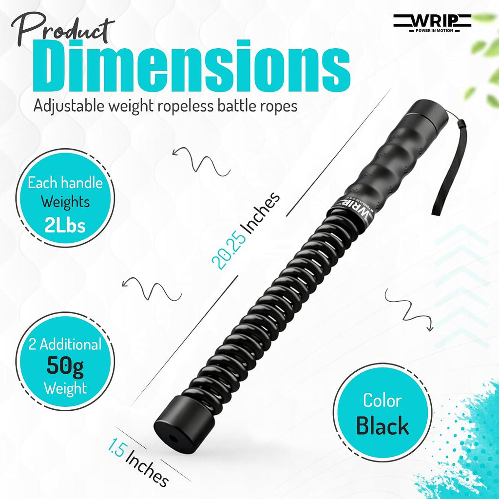 Ropeless Battle Ropes Weighted, Home Gym Equipment, Fat Burning Cardio, Small Space Exercise Equipment, Shoulder Exercise Stick, Travel Workout Equipment, Arm Workout, Core Strength Training Equipment
