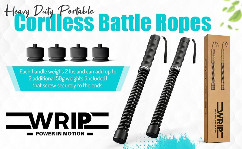 Ropeless Battle Ropes Weighted, Home Gym Equipment, Fat Burning Cardio, Small Space Exercise Equipment, Shoulder Exercise Stick, Travel Workout Equipment, Arm Workout, Core Strength Training Equipment