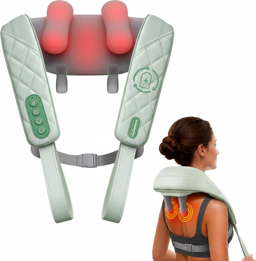 4D Cordless Neck and Shoulder Massager with Heat & Kneading
