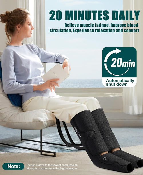 Air Compression Full Leg Massager with Heat - Gifts for Men Women Mom Dad