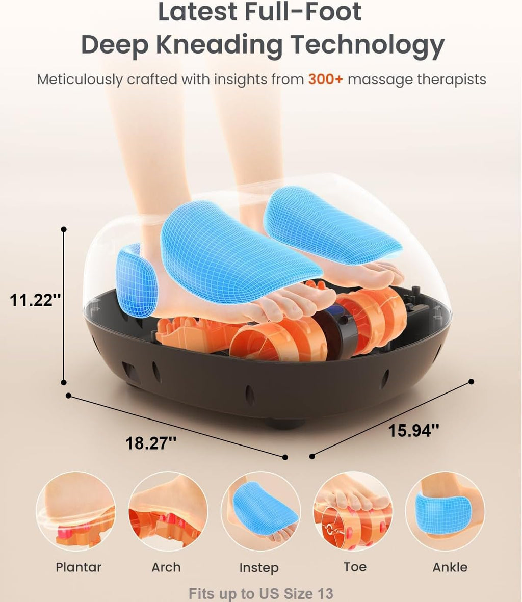 Full Foot Massager with Heat, Deep Shiatsu for Plantar Fasciitis
