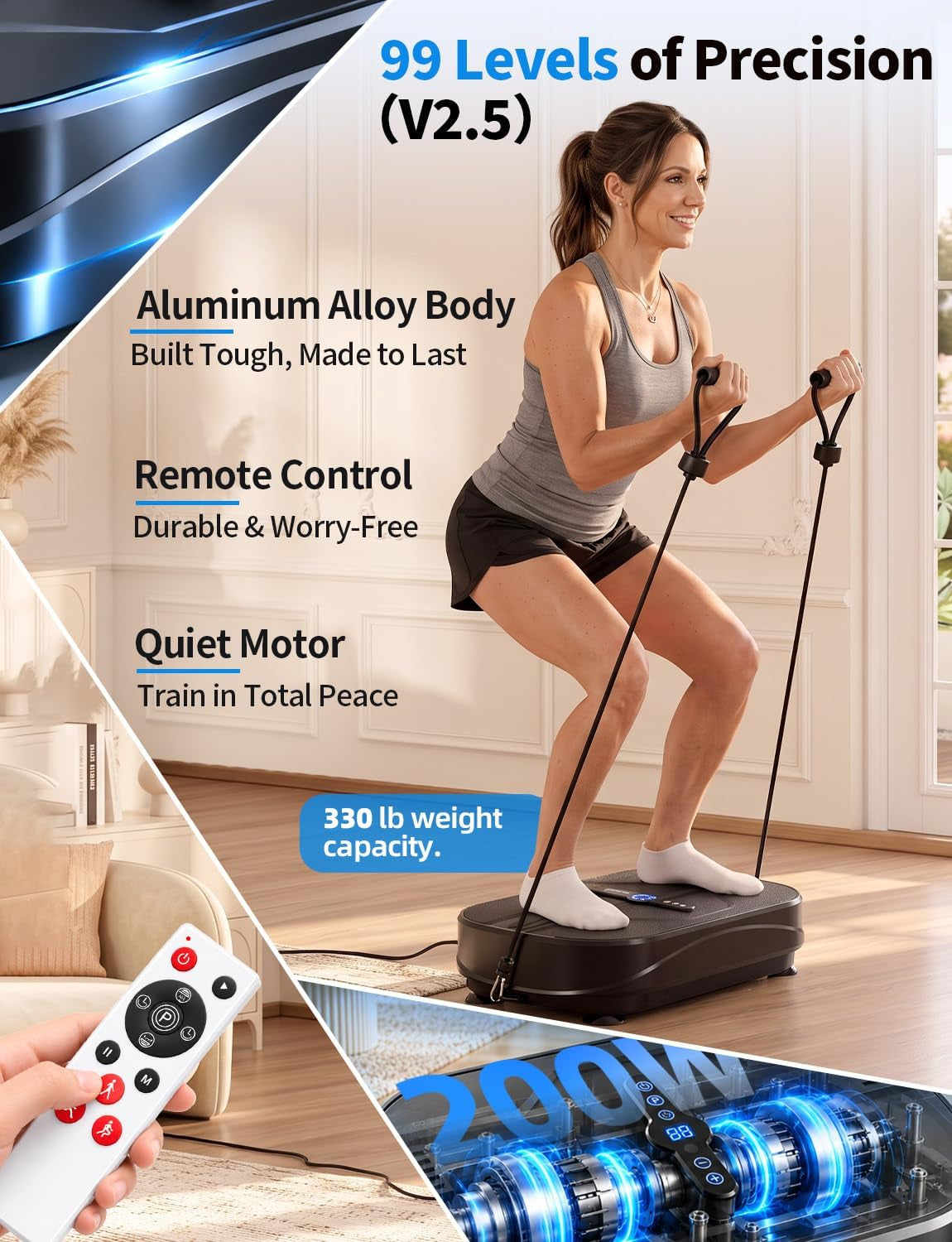 Whole Body Vibration Plate Exercise Machine, 99 Speed Levels Power Plate