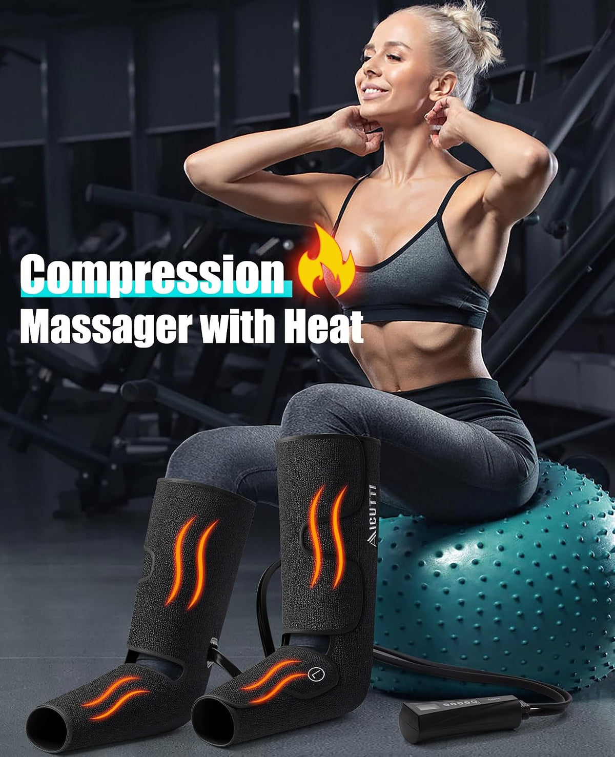 Air Compression Full Leg Massager with Heat - Gifts for Men Women Mom Dad