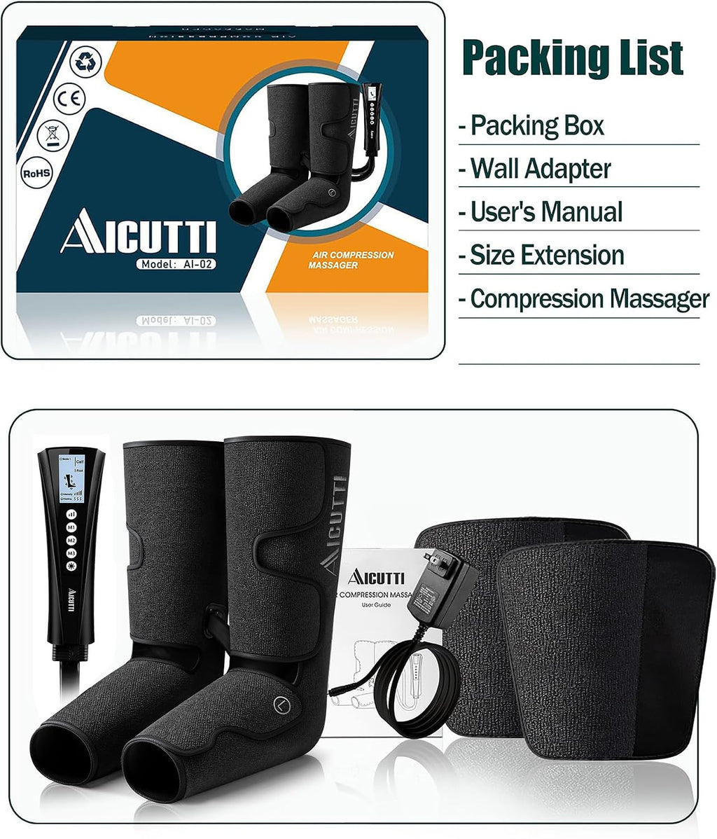 Air Compression Full Leg Massager with Heat - Gifts for Men Women Mom Dad
