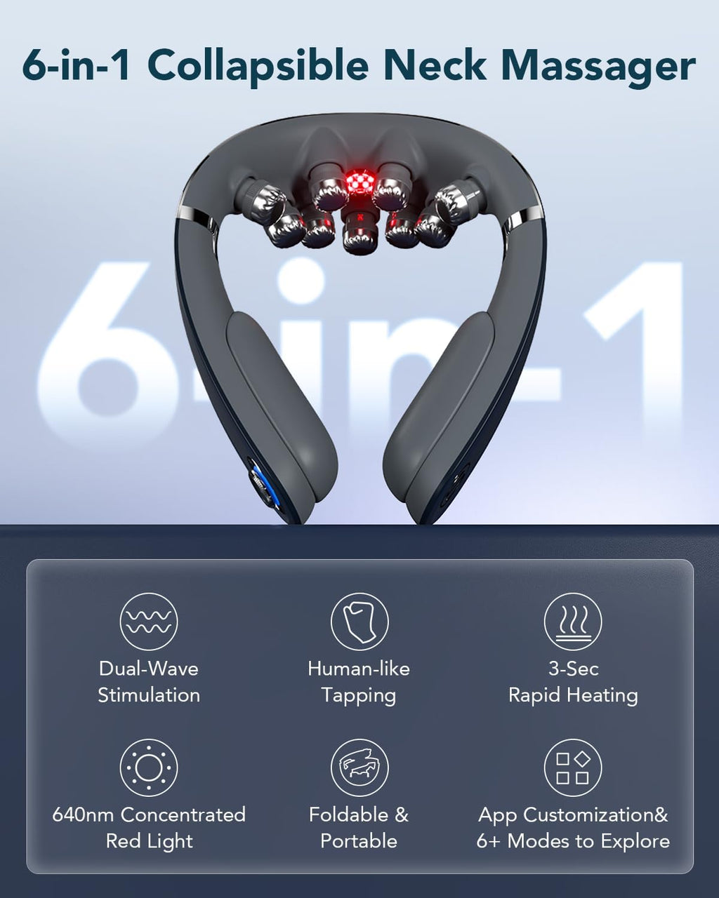 FSA G7 Pro Fold Neck Massager for Strain Relief Deep Tissue