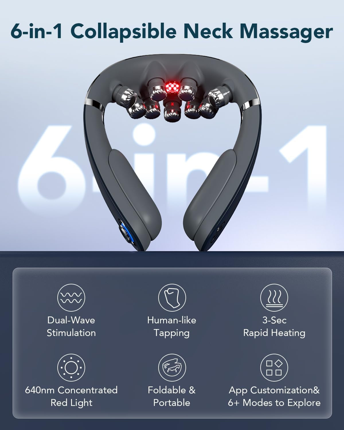 FSA G7 Pro Fold Neck Massager for Strain Relief Deep Tissue