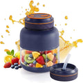 Portable Household Appliances Juicer, 2026 New Electric Juicer Cup Cordless Juice Mug, Upgrade Dual Lid Compact Travel Drinking Cup Household Appliances Juicer Blender (Navy, 800ML)