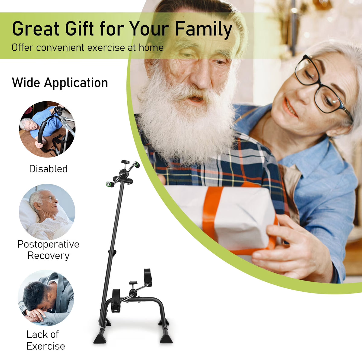 Elderly Exercise Bike, Pedal Exerciser Bike, Hand Arm Leg and Knee Fitness Machine, Height Adjustable Fitness Equipment for Total Body, Home Exercise Equipment for Elderly